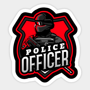 Police officer logo t shirt.Police officer t shirt gift. Sticker